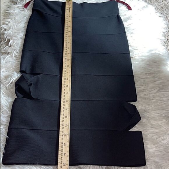 Lolitta skirt womens size 2 Sophia cut out Midi Bandage BodyCon Black Pencil - Picture 9 of 9